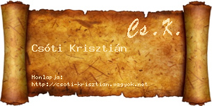 Csóti Krisztián névjegykártya